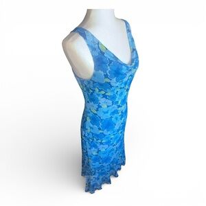 Y2K Byer California Blue Floral Midi Dress